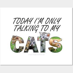 Today I'm only talking to my cats - kittens oil painting word art Posters and Art